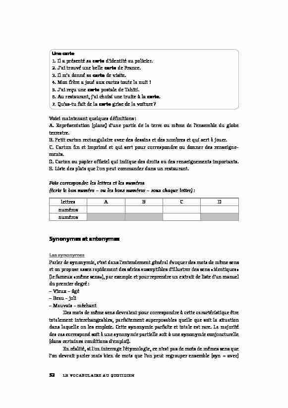 [PDF] Synonymes et antonymes