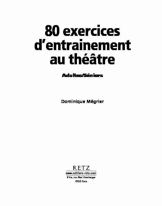 80 exercices dentrainement au théâtre