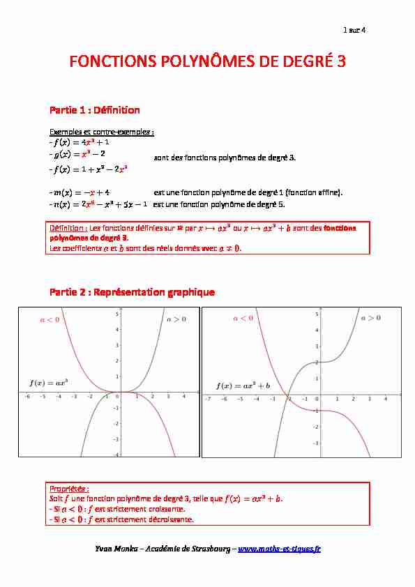 [PDF] FONCTIONS POLYNÔMES DE DEGRÉ 3 - maths et tiques