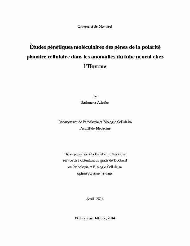 [PDF] Études génétiques moléculaires des gènes de la polarité planaire
