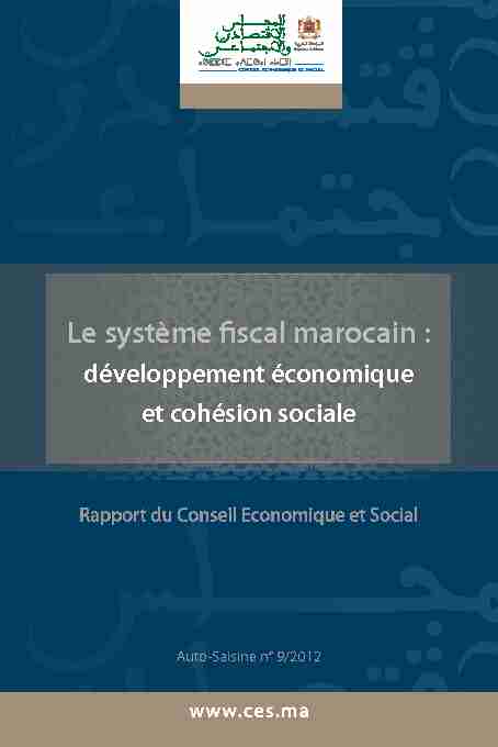 Le système fiscal marocain : - développement économique et