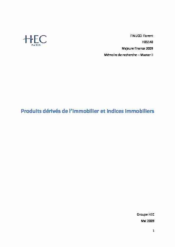 [PDF] Produits dérivés de limmobilier et indices  - Vernimmennet :