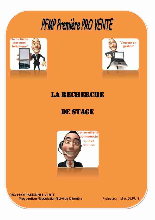 [PDF] LA RECHERCHE DE STAGE