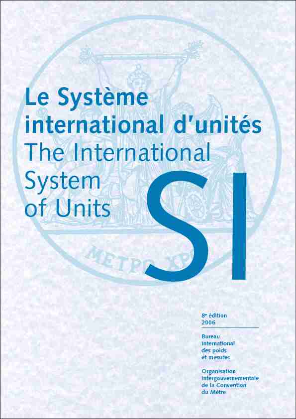 Le Système international dunités The International System of Units