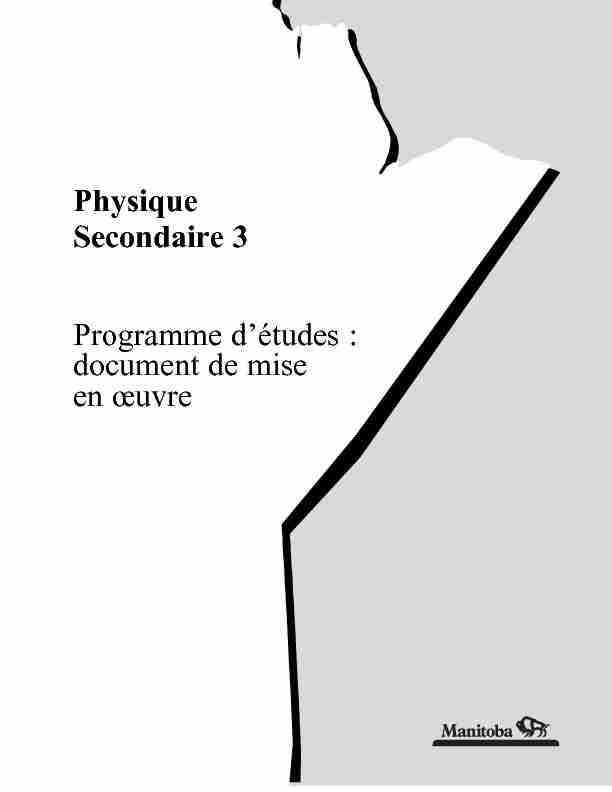 [PDF] Document complet - Physique secondaire 3, programme détudes