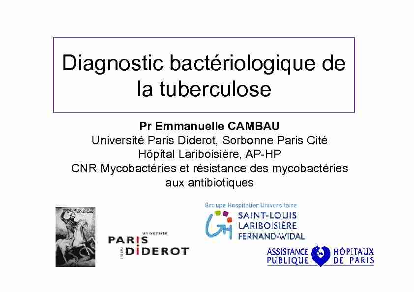 [PDF] Diagnostic bactériologique de la tuberculose - Infectiologie