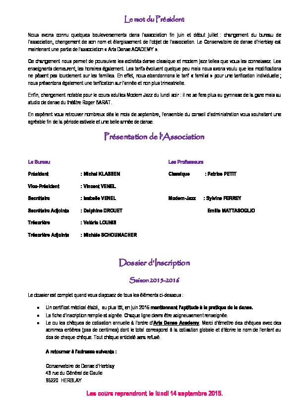 [PDF] Conservatoire de danse dHerblay