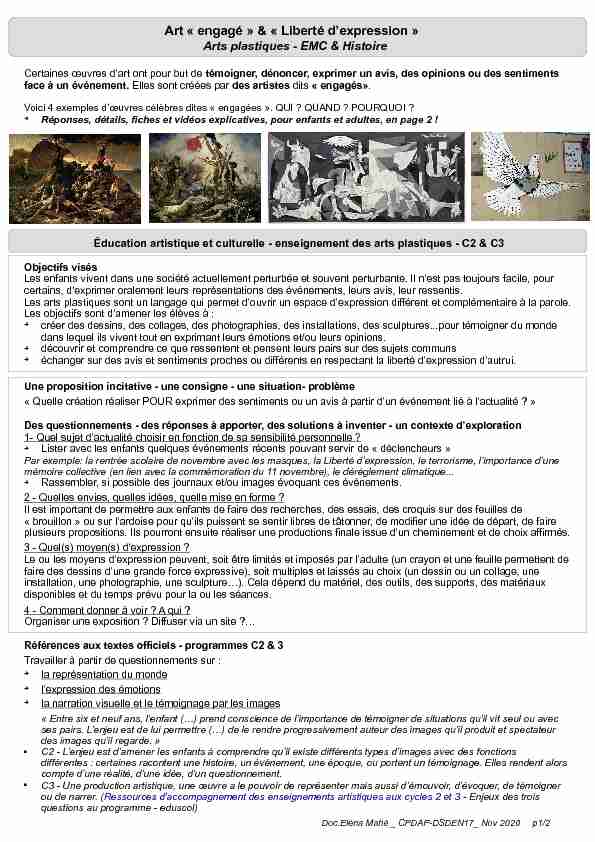 [PDF] Art « engagé » & « Liberté dexpression »