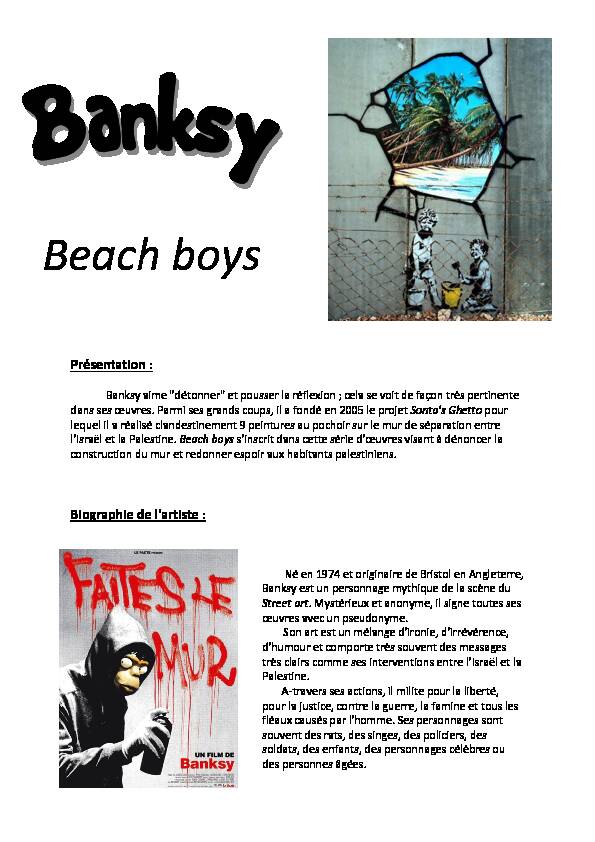 [PDF] Banksy, The Armoured Dove - Collège Champ dEymet