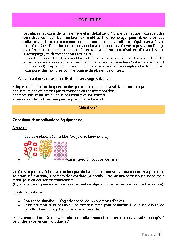 [PDF] LES FLEURS - Mathématiques