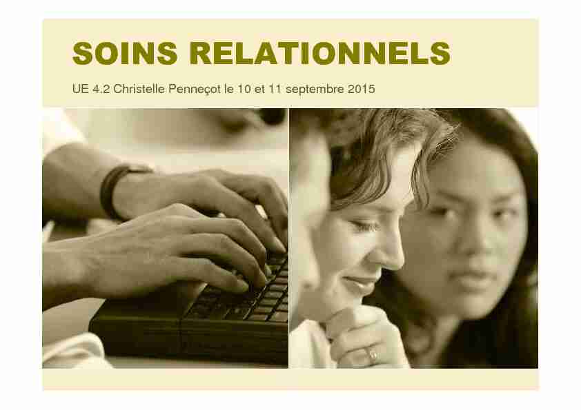 [PDF] SOINS RELATIONNELS - IFSI DIJON