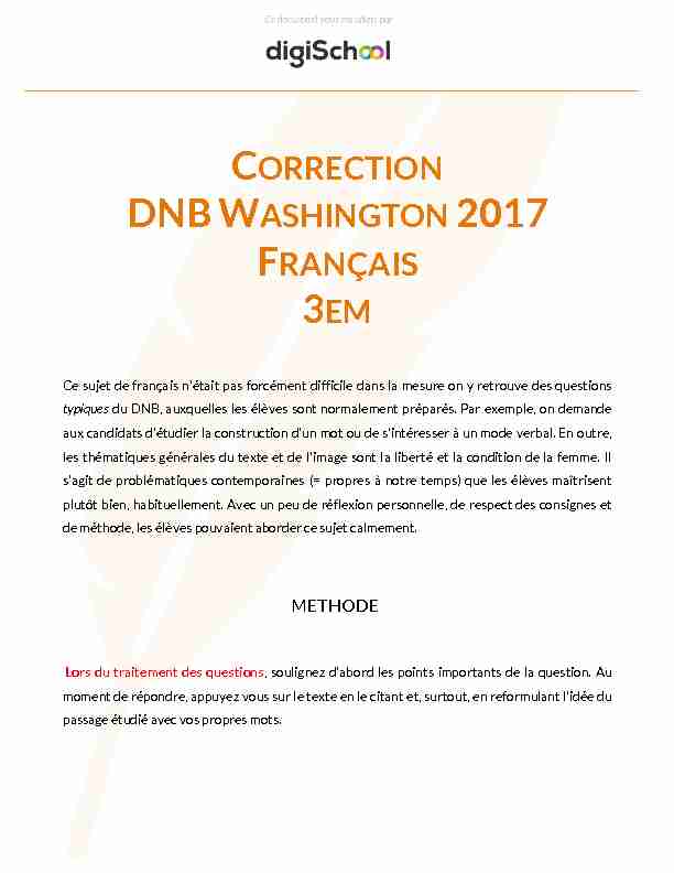 CORRECTION DNBWASHINGTON 2017 FRANÇAIS 3EM