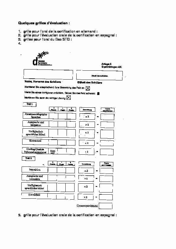 [PDF] 1 grille pour loral de la certification en allemand - Langues Dijon
