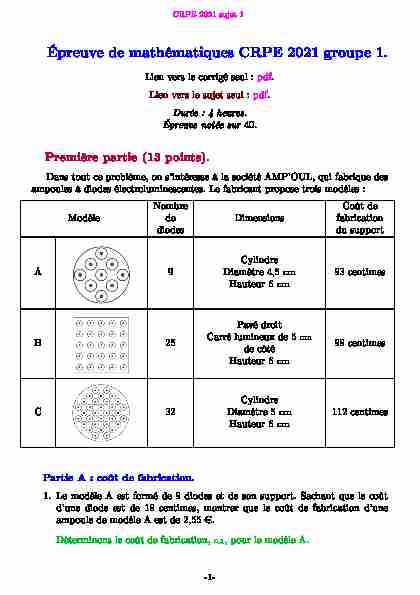 [PDF] Épreuve de mathématiques CRPE 2021 groupe 1