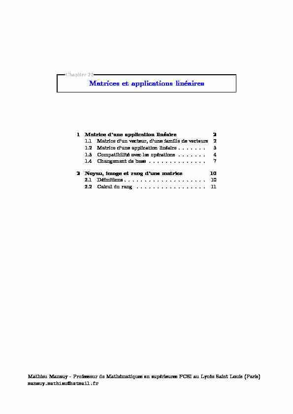 [PDF] Matrices et applications linéaires - Mathieu Mansuy