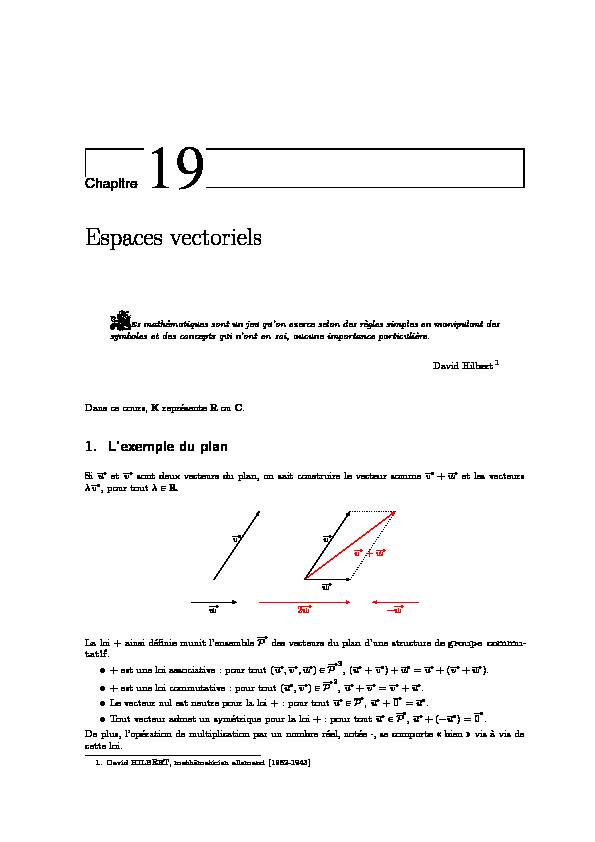 Espaces vectoriels - PCSI2
