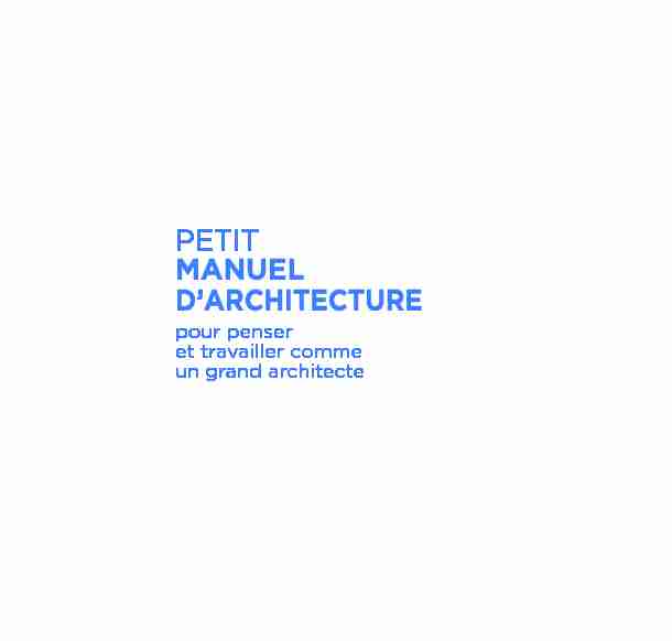 [PDF] PETIT MANUEL DARCHITECTURE - Dunod