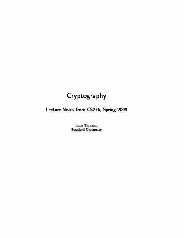 Cours de Cryptographie