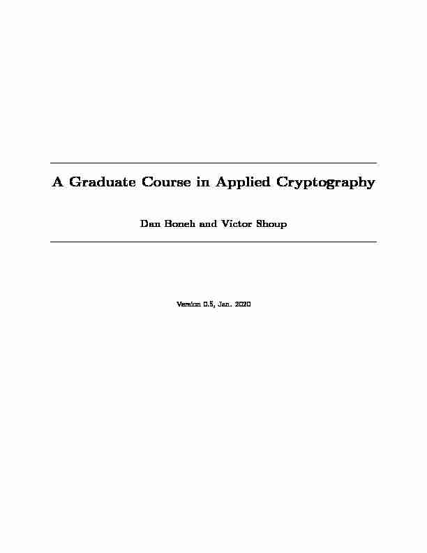 A Graduate Course in Applied Cryptography