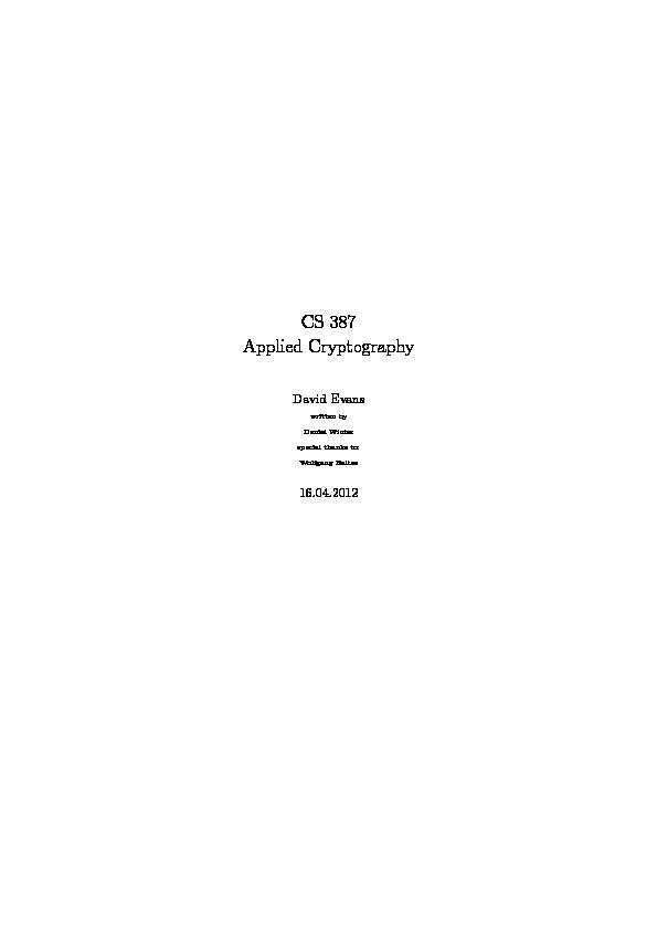 [PDF] APPLIED CRYPTOGRAPHY AND DATA SECURITY - Clemson