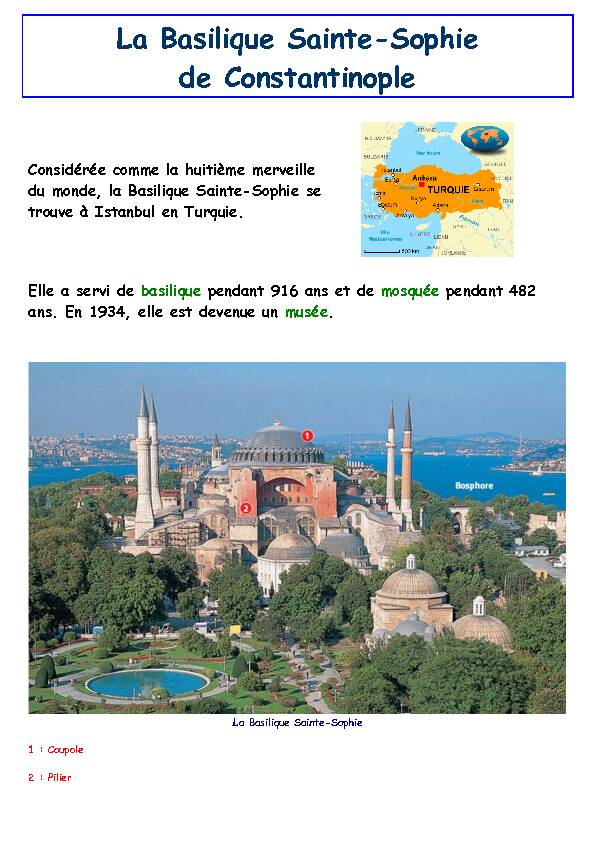 La Basilique Sainte-Sophie de Constantinople