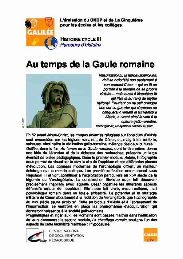 [PDF] Au temps de la Gaule romaine - Lumni  Enseignement