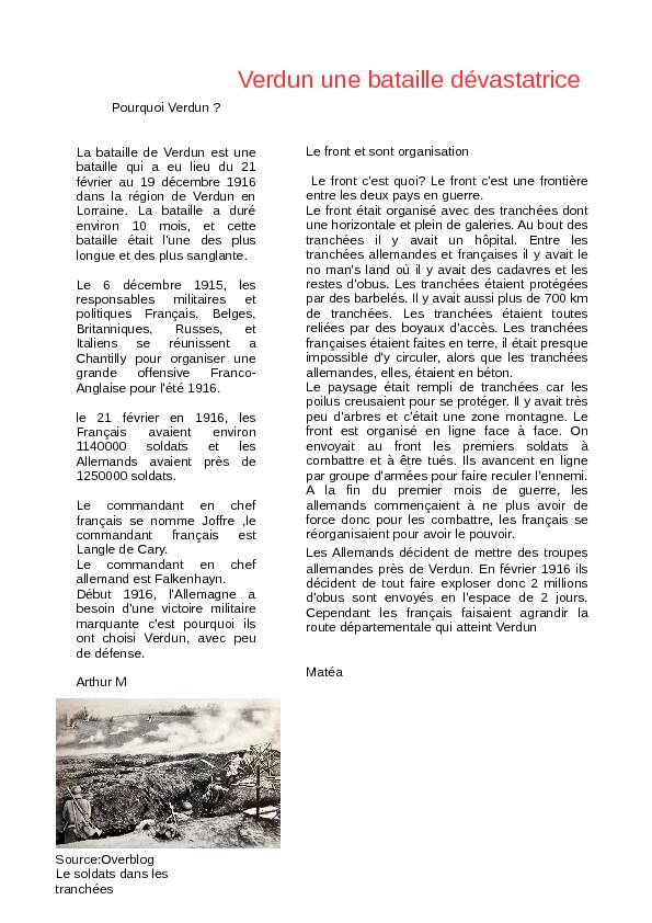 [PDF] Verdun une bataille dévastatrice - Collège Dinet Seurre