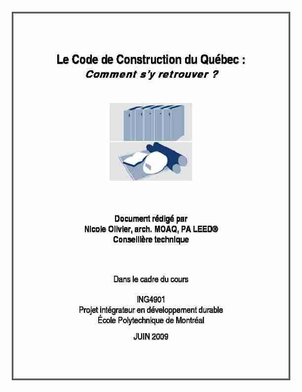 Le Code de Construction du Québec : - Comment sy retrouver