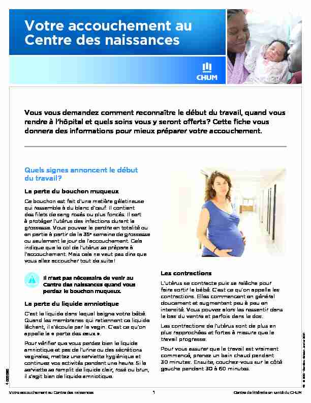 [PDF] Votre accouchement au Centre des naissances  CHUM