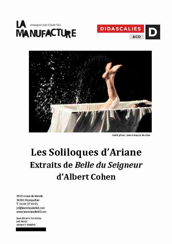 [PDF] Les Soliloques dAriane Extraits de Belle du Seigneur dAlbert Cohen