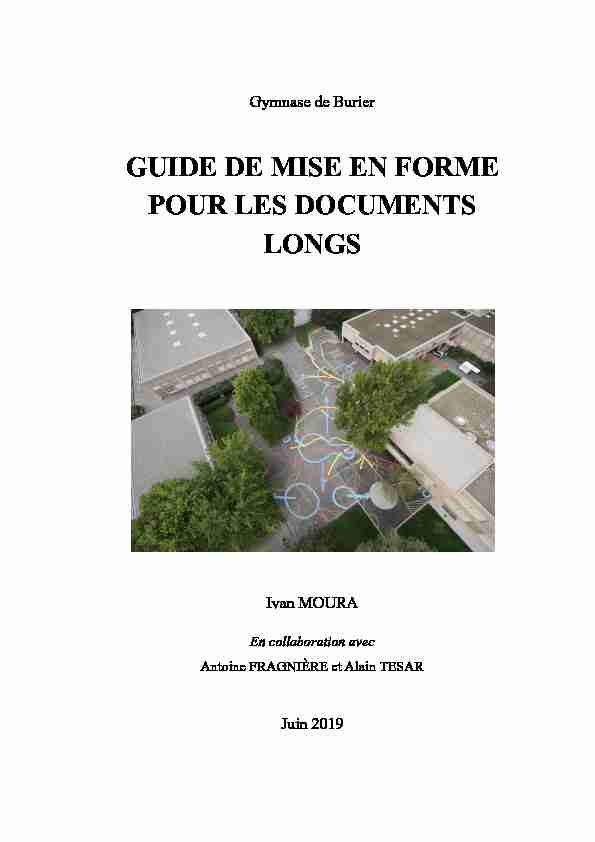 [PDF] GUIDE DE MISE EN FORME POUR LES DOCUMENTS LONGS