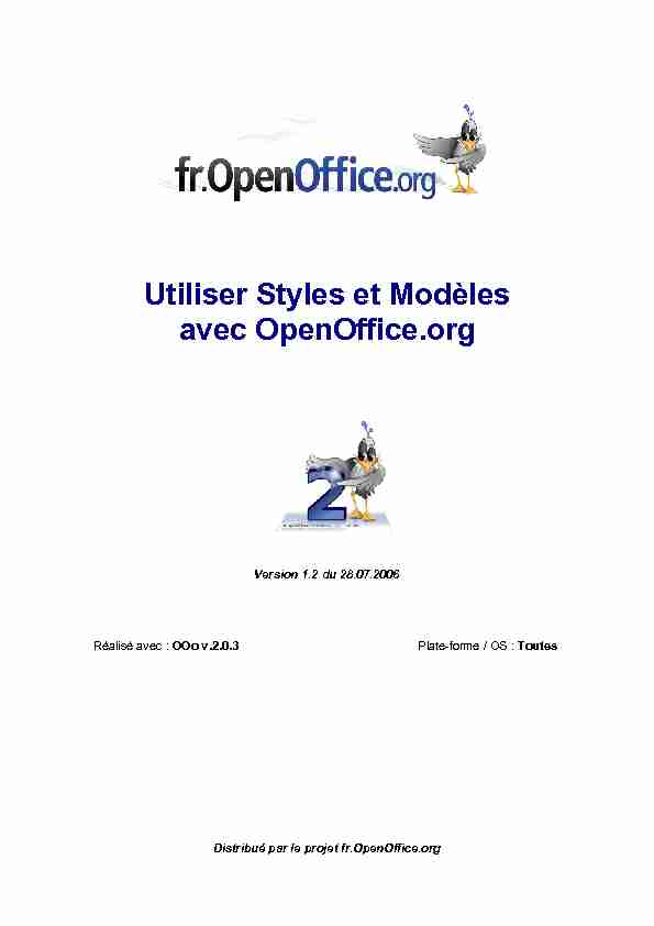 [PDF] Utiliser Styles et Modèles avec OpenOfficeorg