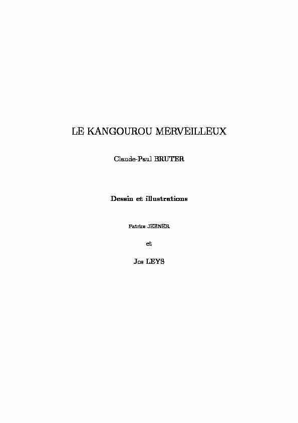 [PDF] Le Kangourou merveilleux
