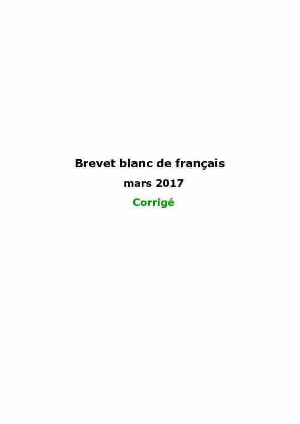 Brevet blanc de français