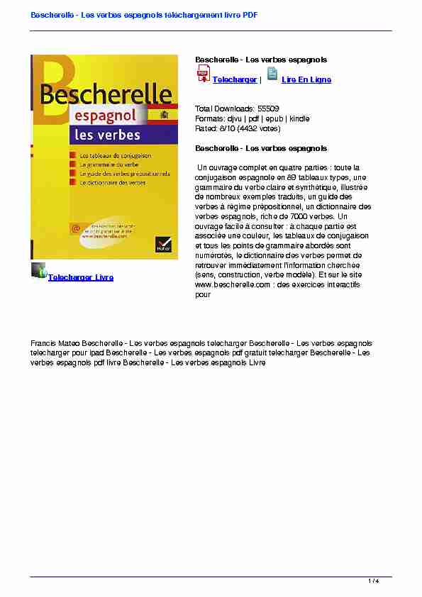 [PDF] Bescherelle - Les verbes espagnols téléchargement livre PDF