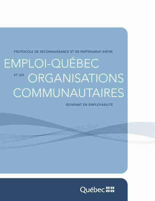 Protocole de reconnaissance et de partenariat entre Emploi-Québec