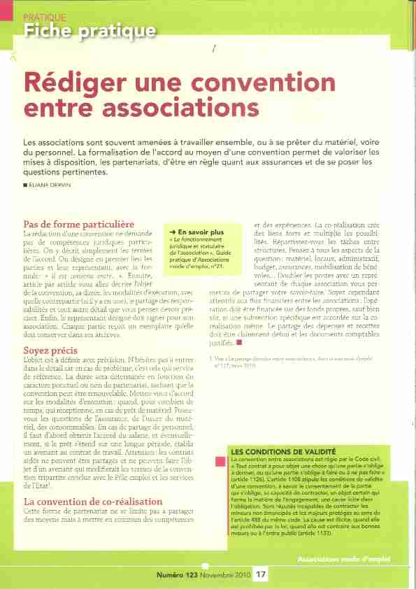 [PDF] Rédiger une convention entre associations