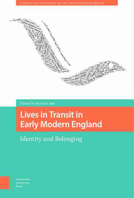 Lives in Transit in Early Modern England