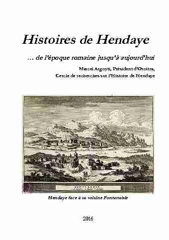 HISTOIRES DE HENDAYE
