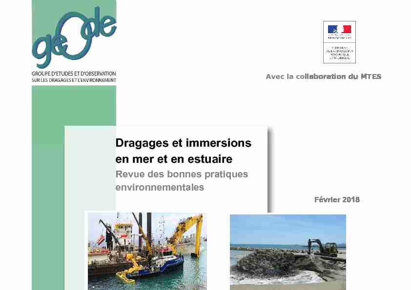 [PDF] Dragages et immersions en mer et en estuaire - Revue  - Cerema