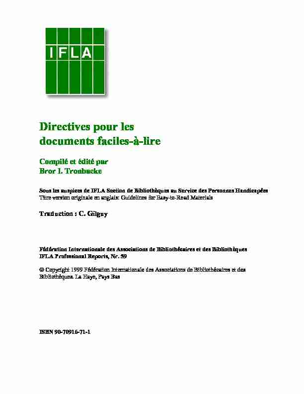 Directives pour les documents faciles-à-lire