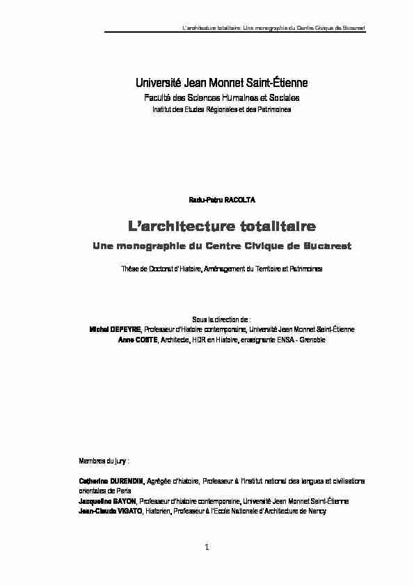 [PDF] Larchitecture totalitaire Une monographie du Centre Civique de