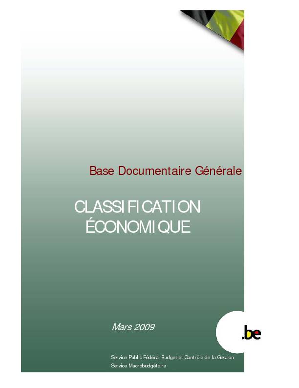 [PDF] CLASSIFICATION ÉCONOMIQUE
