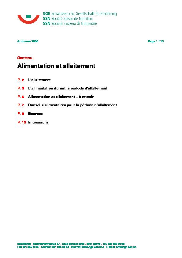 [PDF] Feuille dinfo «Alimentation et allaitement» - GIFA
