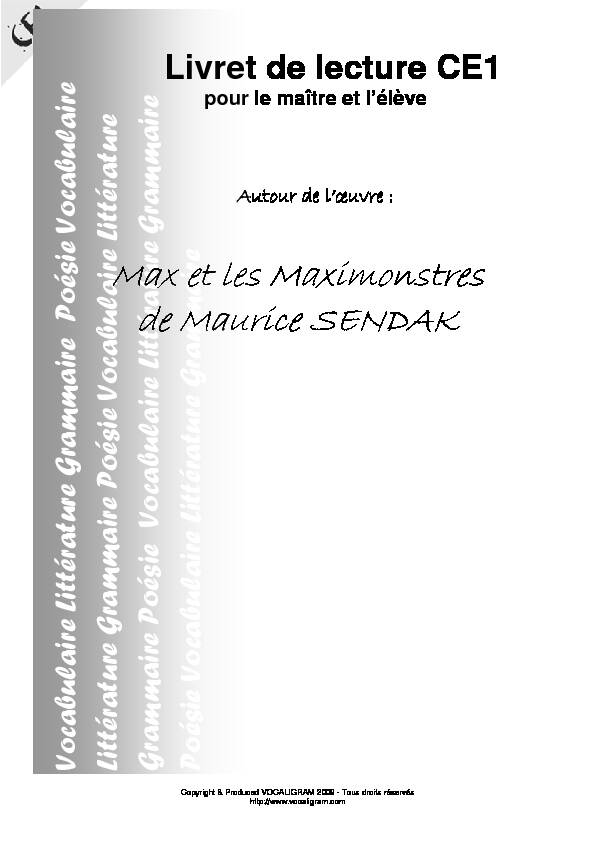 [PDF] Max et les Maximonstres Max et les Maximonstres de  - Educalire