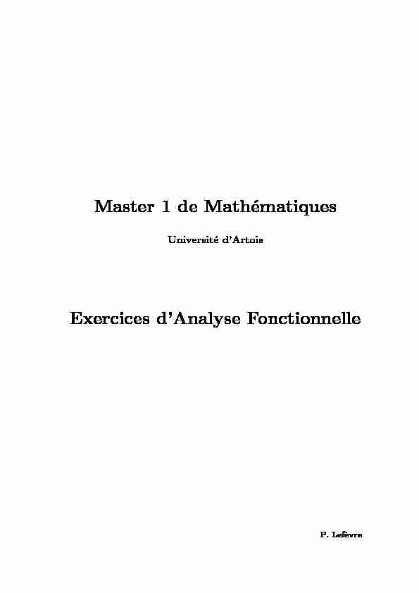 [PDF] Master 1 de Mathématiques Exercices dAnalyse Fonctionnelle