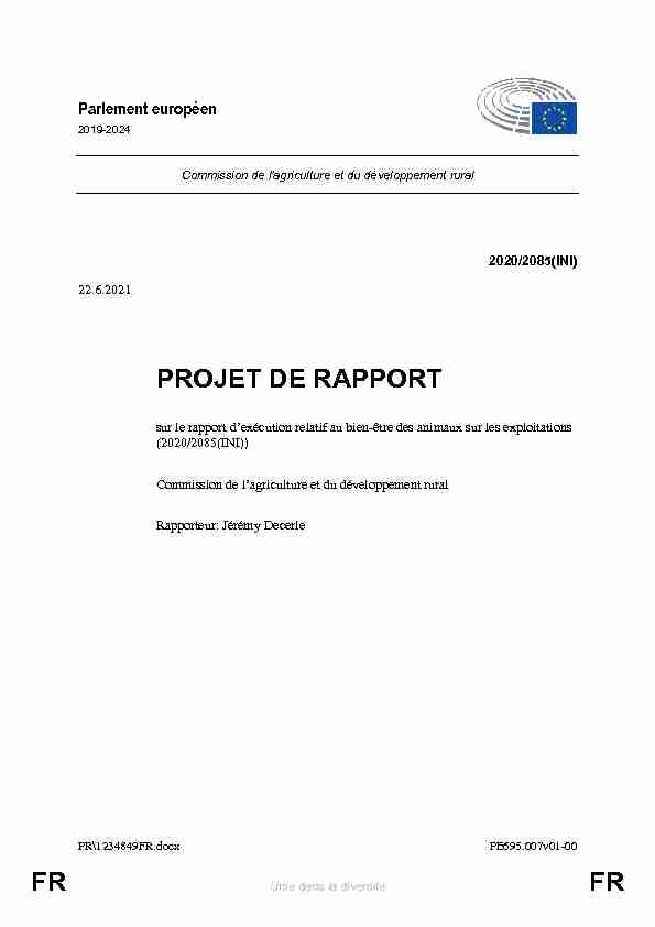 FR FR PROJET DE RAPPORT