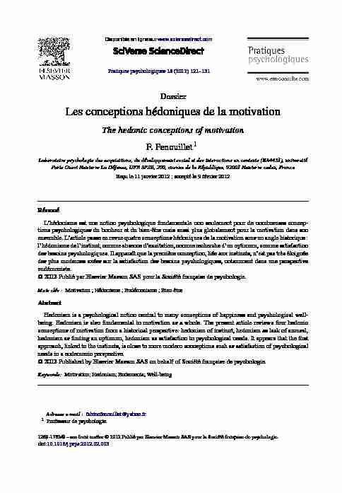[PDF] Les conceptions hédoniques de la motivation - Les 101 théories de