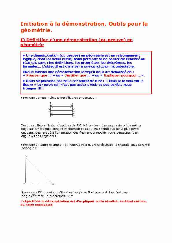 [PDF] Initiation à la démonstration Outils pour la géométrie - Parfenoff  org