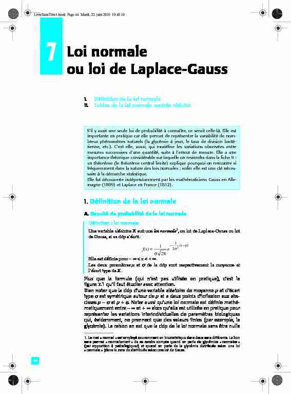 [PDF] 7 Loi normale ou loi de Laplace-Gauss - EM consulte